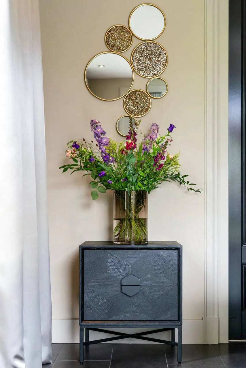 Naktsskapītis Blax ar 2 atvilktnēm Richmond Interiors 62/55/46 cm melns - N1 Home