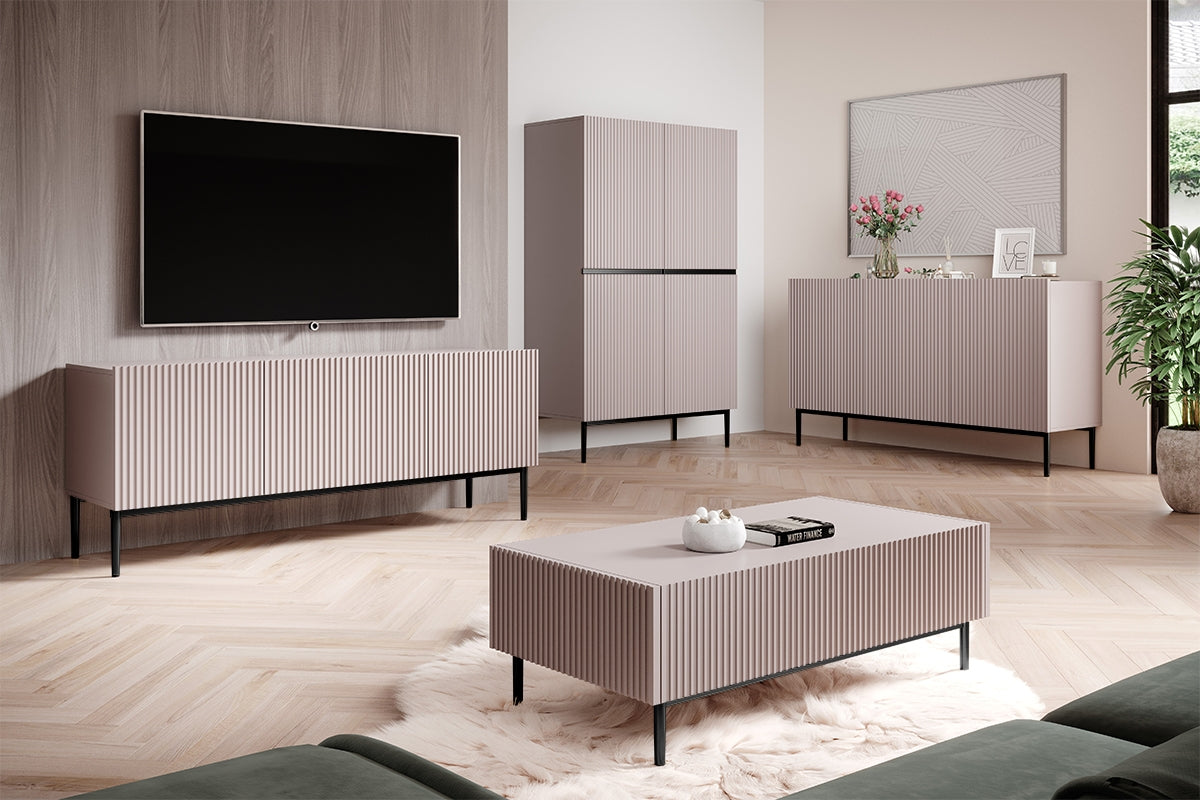 Kafijas galdiņš AUSTIN 120/48/60 melns/ antik rozā - N1 Home