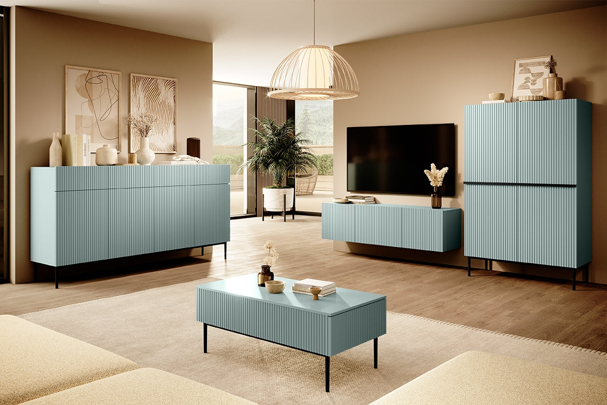 Kafijas galdiņš AUSTIN 120/48/60 melns/ debesjums zils - N1 Home