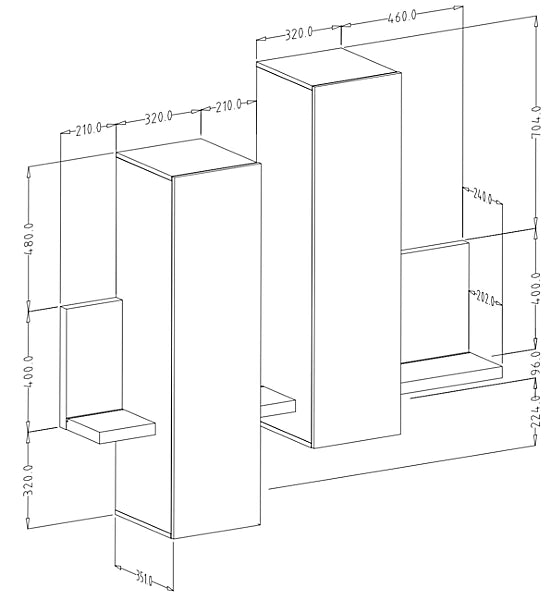 Skapis Botas 152/235/142 cm ābele/egle