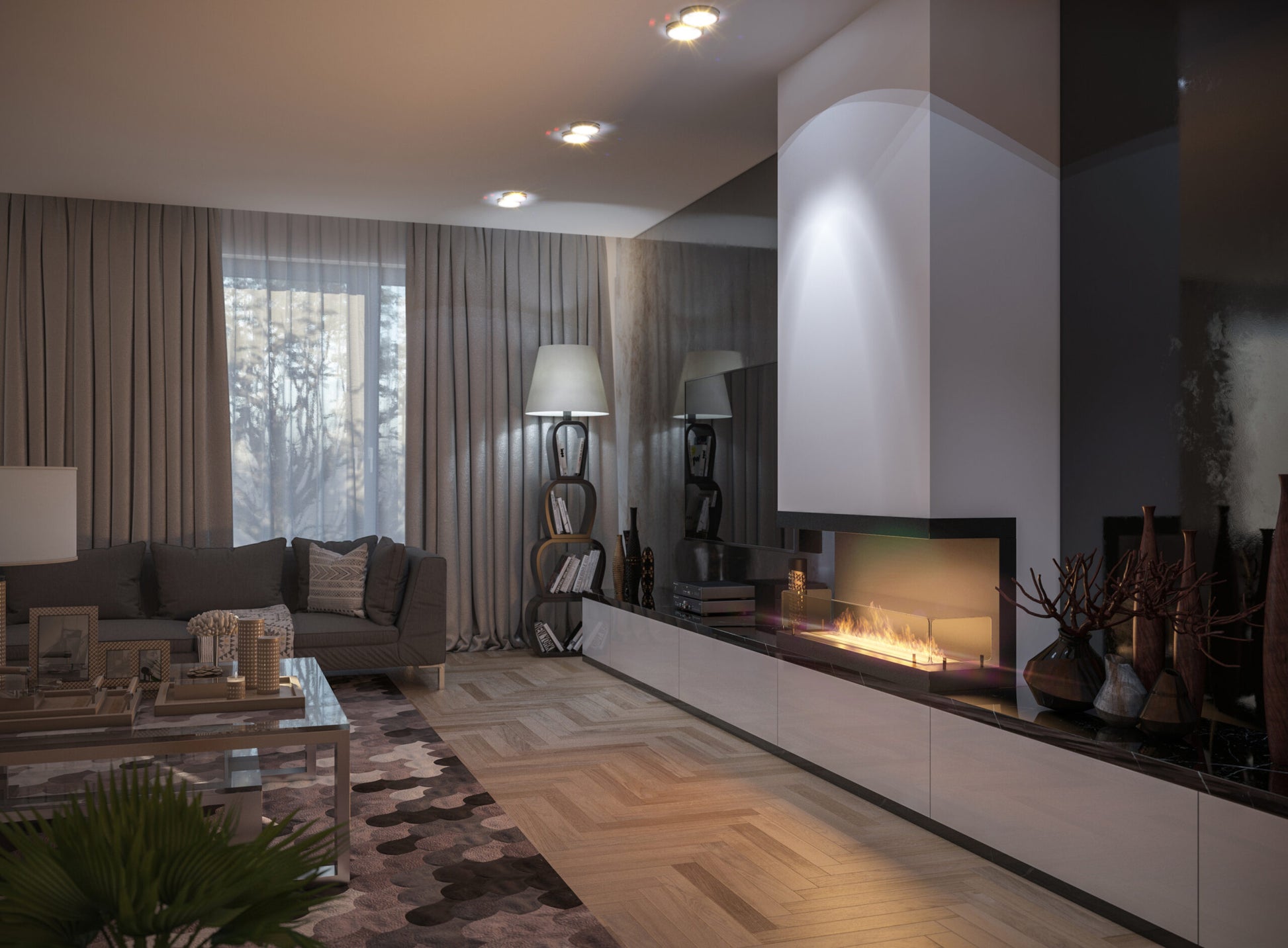 Biokamīns INSI C 3. versijas 100/50/30; 120/50/30 cm melns - N1 Home