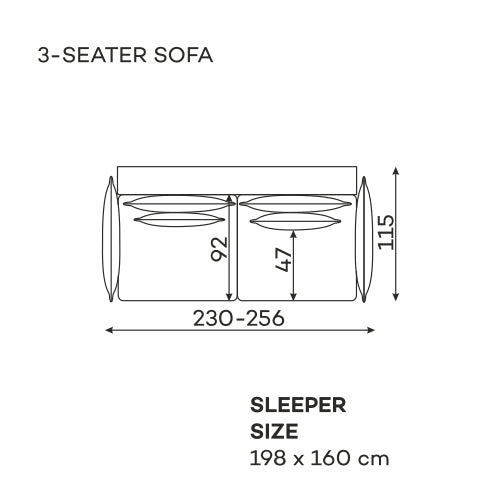 Dīvāns Carmen Befame 101/230/115 cm zils - N1 Home
