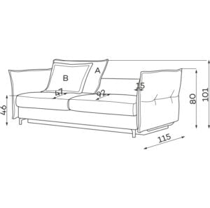 Dīvāns Carmen Corner S2 Befame 318/187/101 cm zaļs - N1 Home