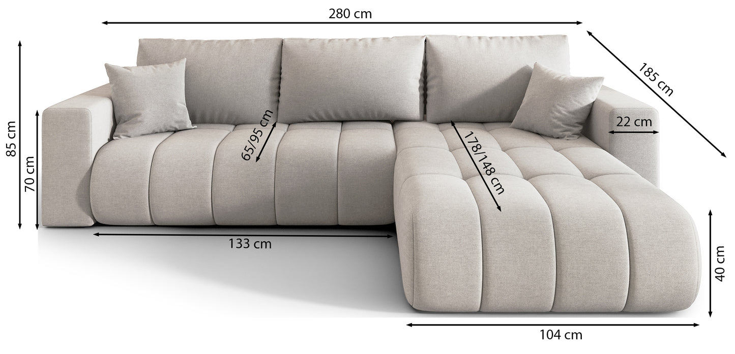Dīvāns Milods 280/85/185 cm Wind 11 - N1 Home