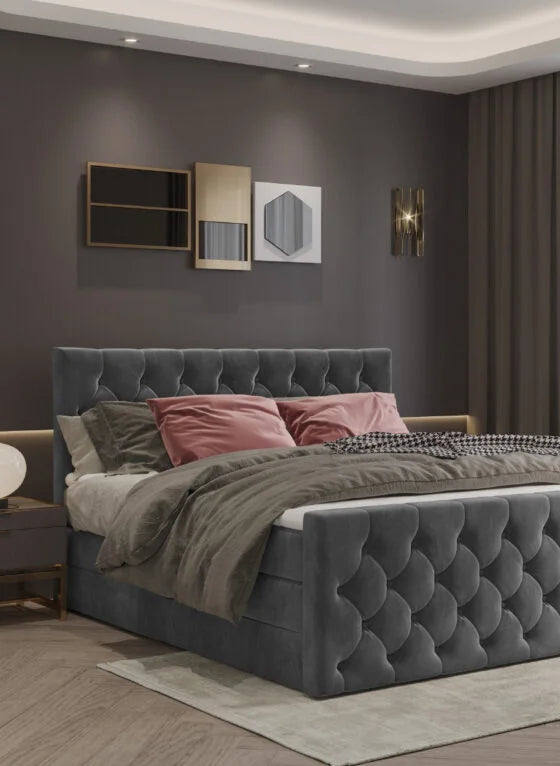 Gulta Charl 140/160/180 cm tumši pelēks - N1 Home