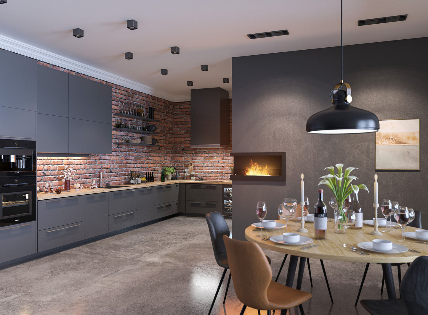 Biokamīns Cornia 90/45/24 cm melns - N1 Home