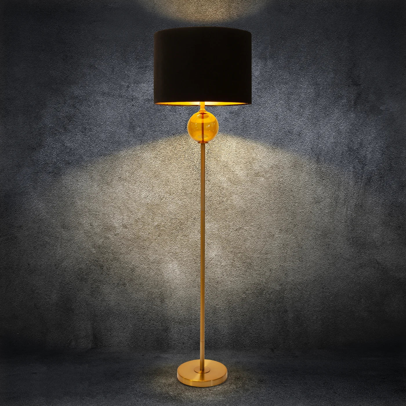 Stāvlampa Leory 46 x 165 cm melns, zelts - N1 Home
