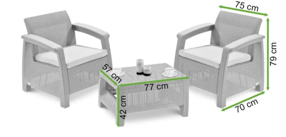 Dārza komplekts Korfu Weeky brūns - N1 Home