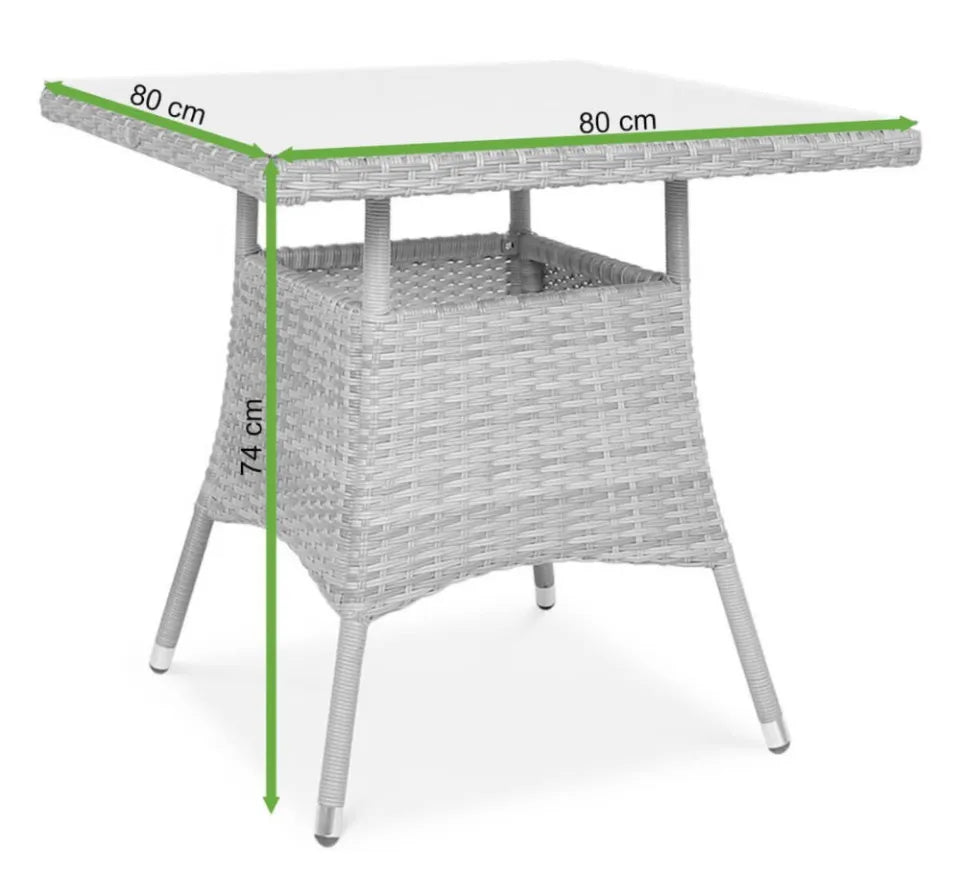 Galda Lugi 80/80/74 cm delfīnu pelēks - N1 Home