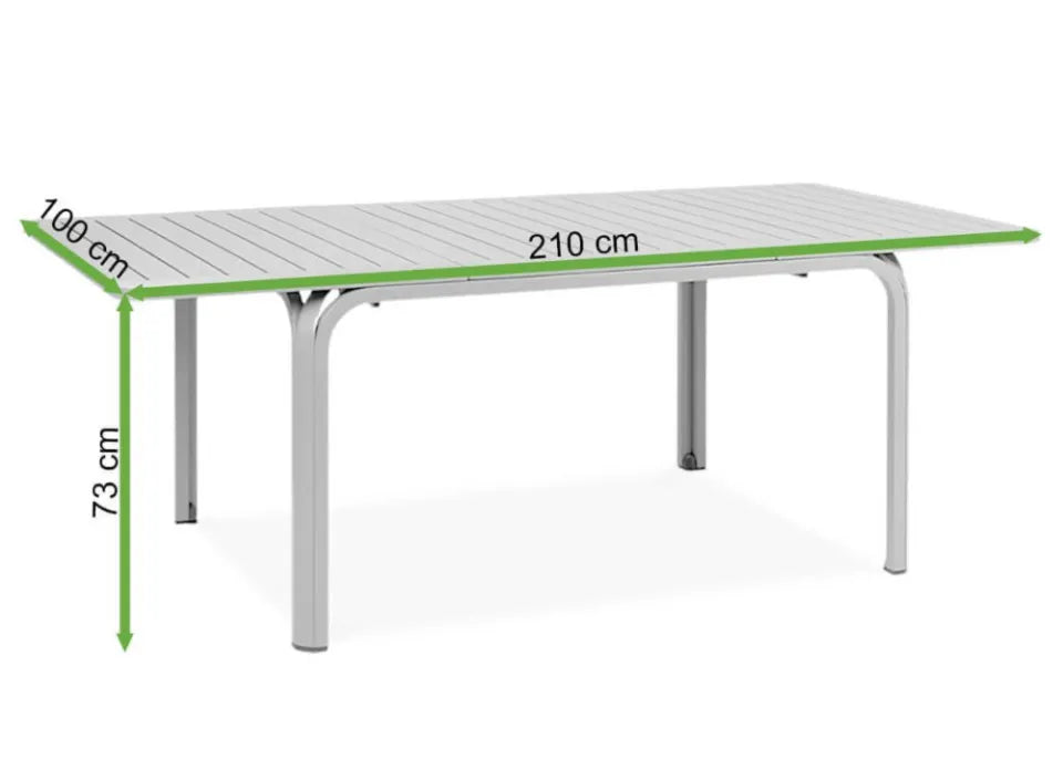 Galds Naro Apoli 210/100/73; 140/100/73 cm blanko/tortora - N1 Home