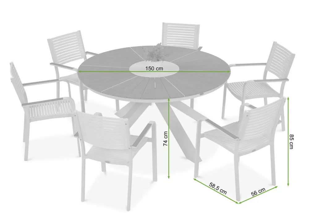 Komlekts Tacos Fi150/6+1 balts - N1 Home