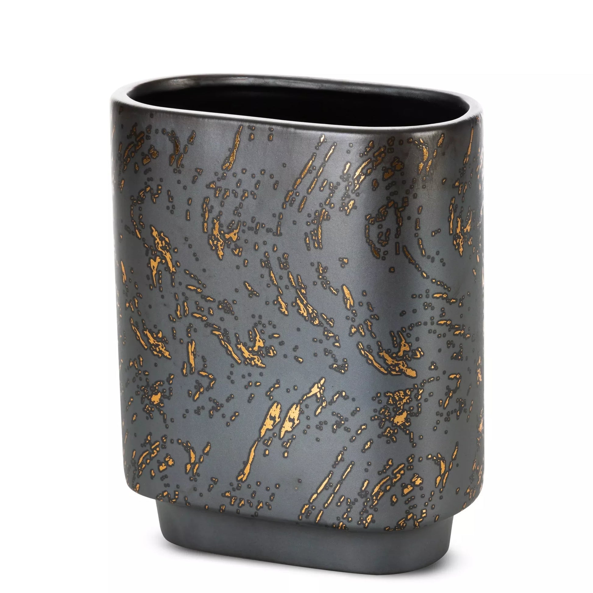 Dekoratīva vāze Aria 20/10/28; 19/10/23 cm grafīts/zelts - N1 Home