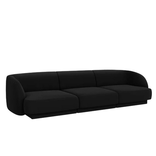 Dīvāns Miley Micadoni 255/90/70 cm Velvet Bluvel 19 Black