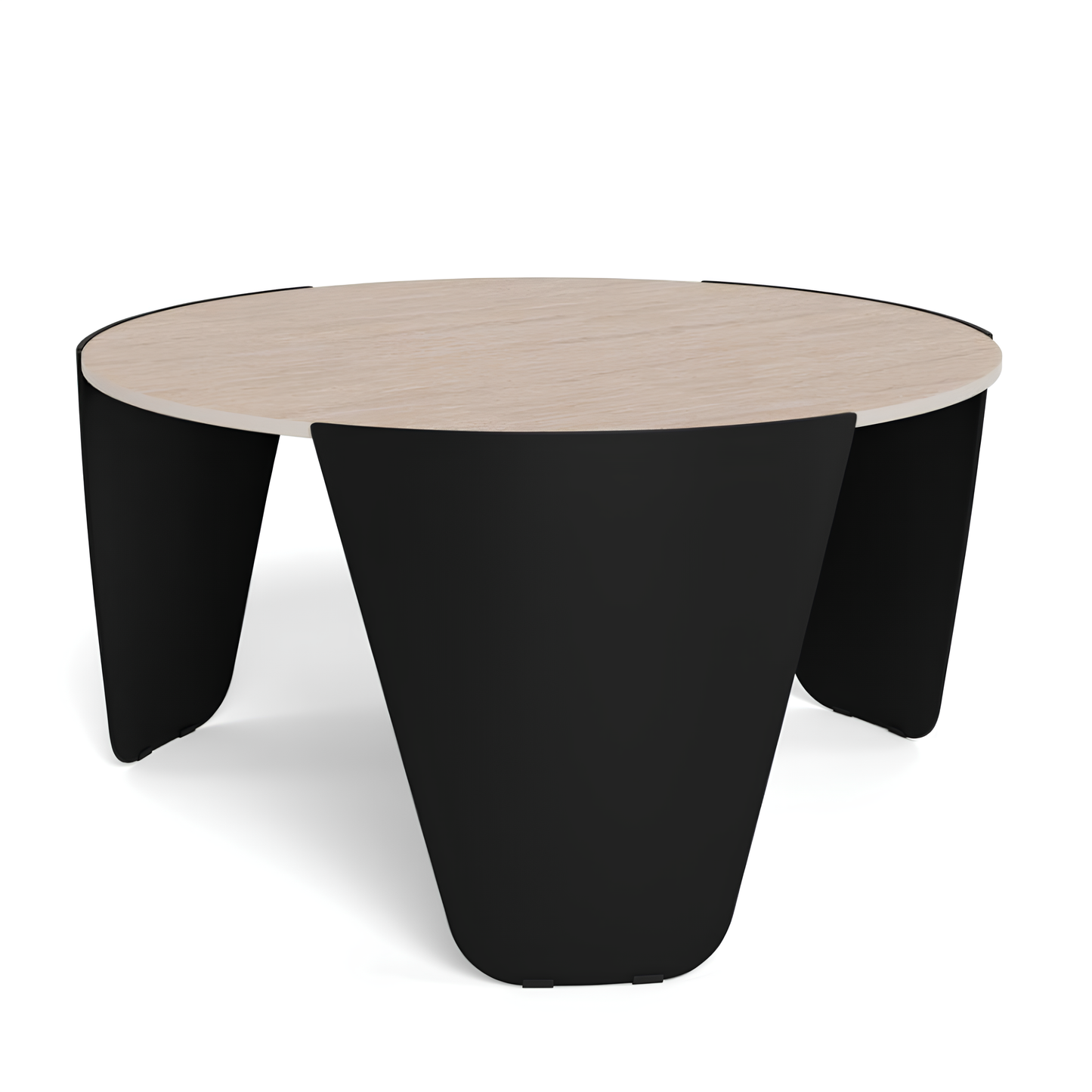 Kafijas galds 80/80/42 cm Travertine ceramic/melns