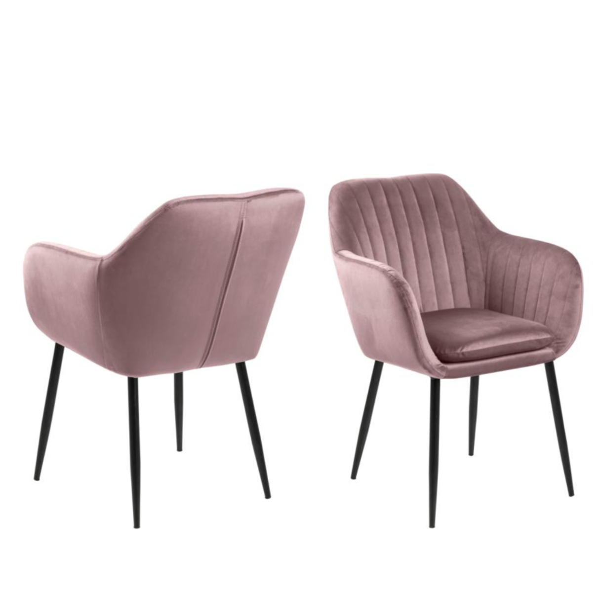 Krēsls Emil 57/61/83 cm putekļainā roze/melns - N1 Home