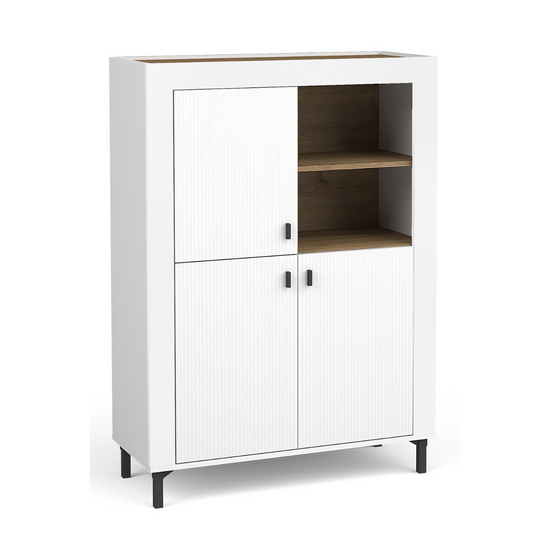 Vitrīna Lamos 96/135/39 cm balts/melns - N1 Home