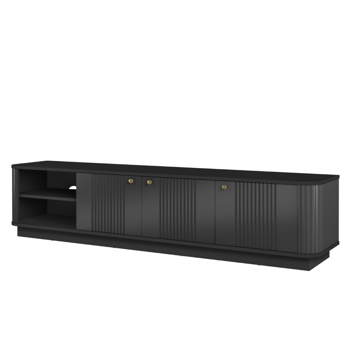 TV skapis Vespa 187/43/38 cm melns/zelts - N1 Home