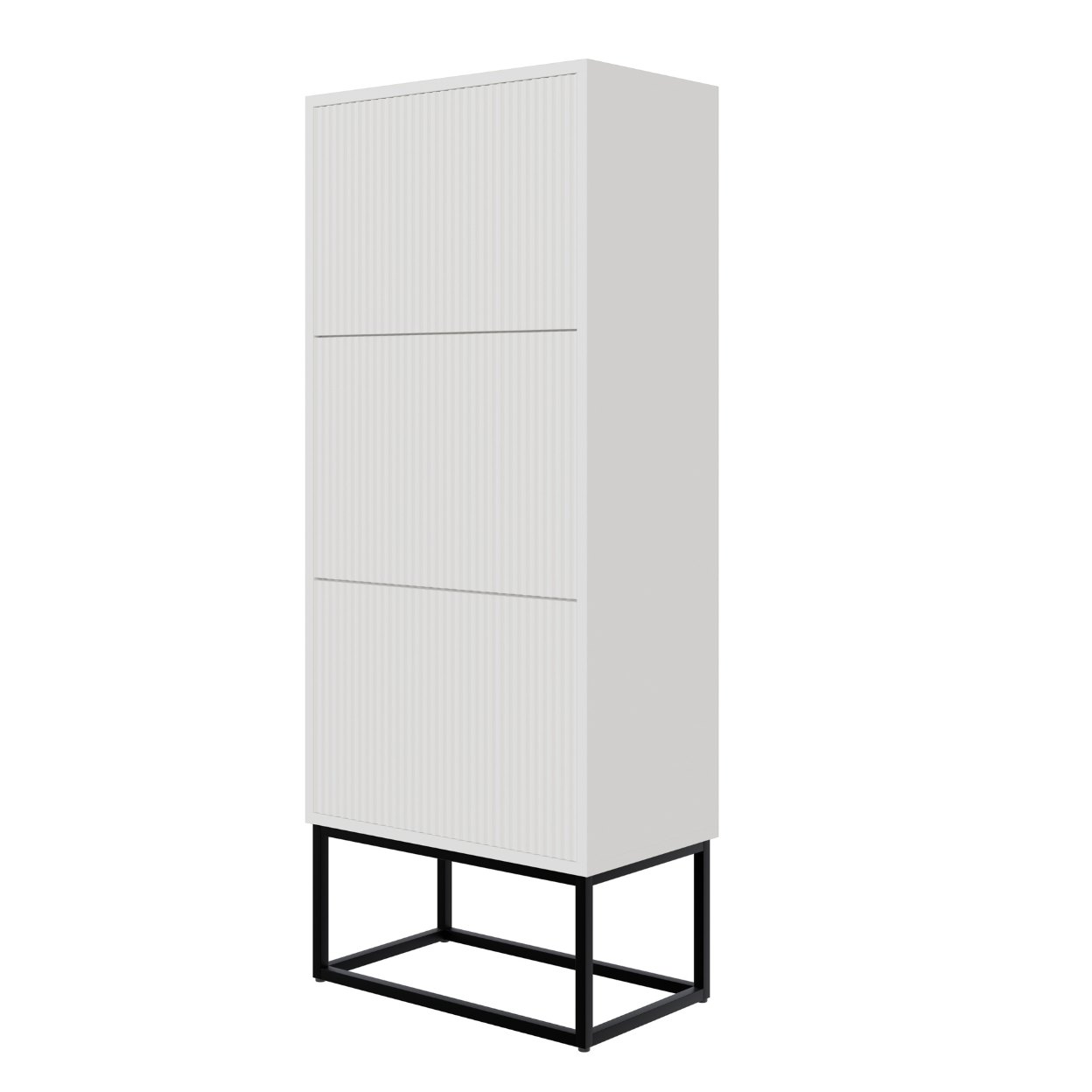 Apavu skapis Velda 50/30/125 cm balts/melns