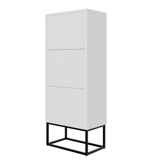 Apavu skapis Velda 50/30/125 cm balts/melns - N1 Home