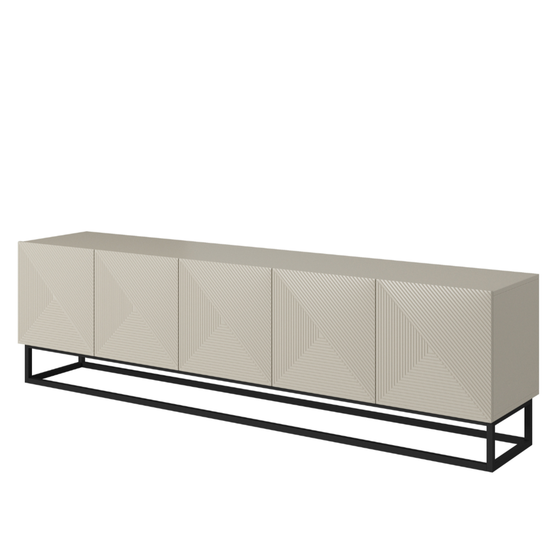 OSLO RTV kumode uz metāla kājām 200/56/40 cm kašmirs/melns - N1 Home