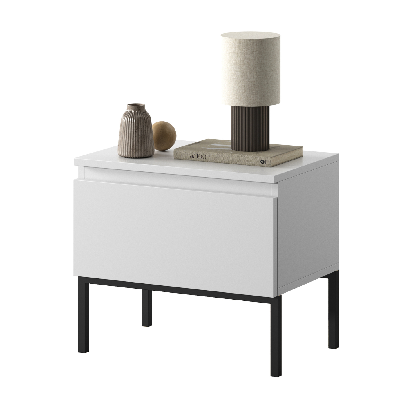 Naktsgaldiņš Bommo 43/49/32 cm balts