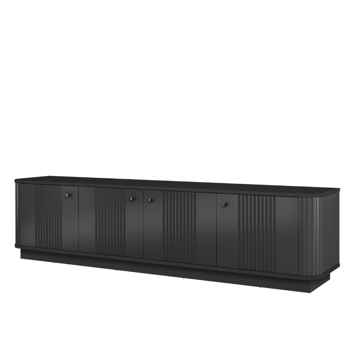 TV skapis Vespa 187/43/38 cm melns/melns - N1 Home