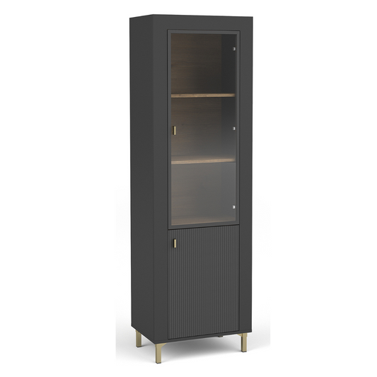 Vitrīna Lamos 56/148/38 cm melns/zelts