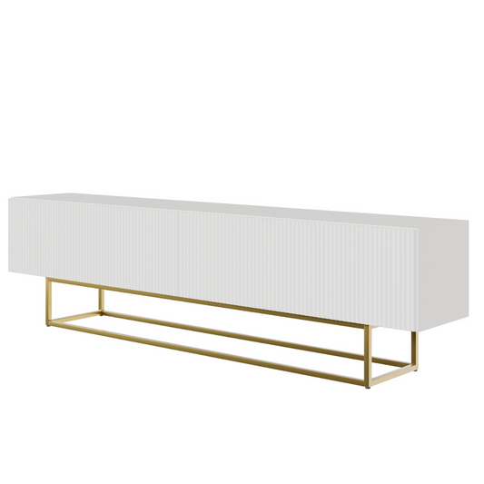 TV skapis Velda 175/46/31 cm balts/zelts