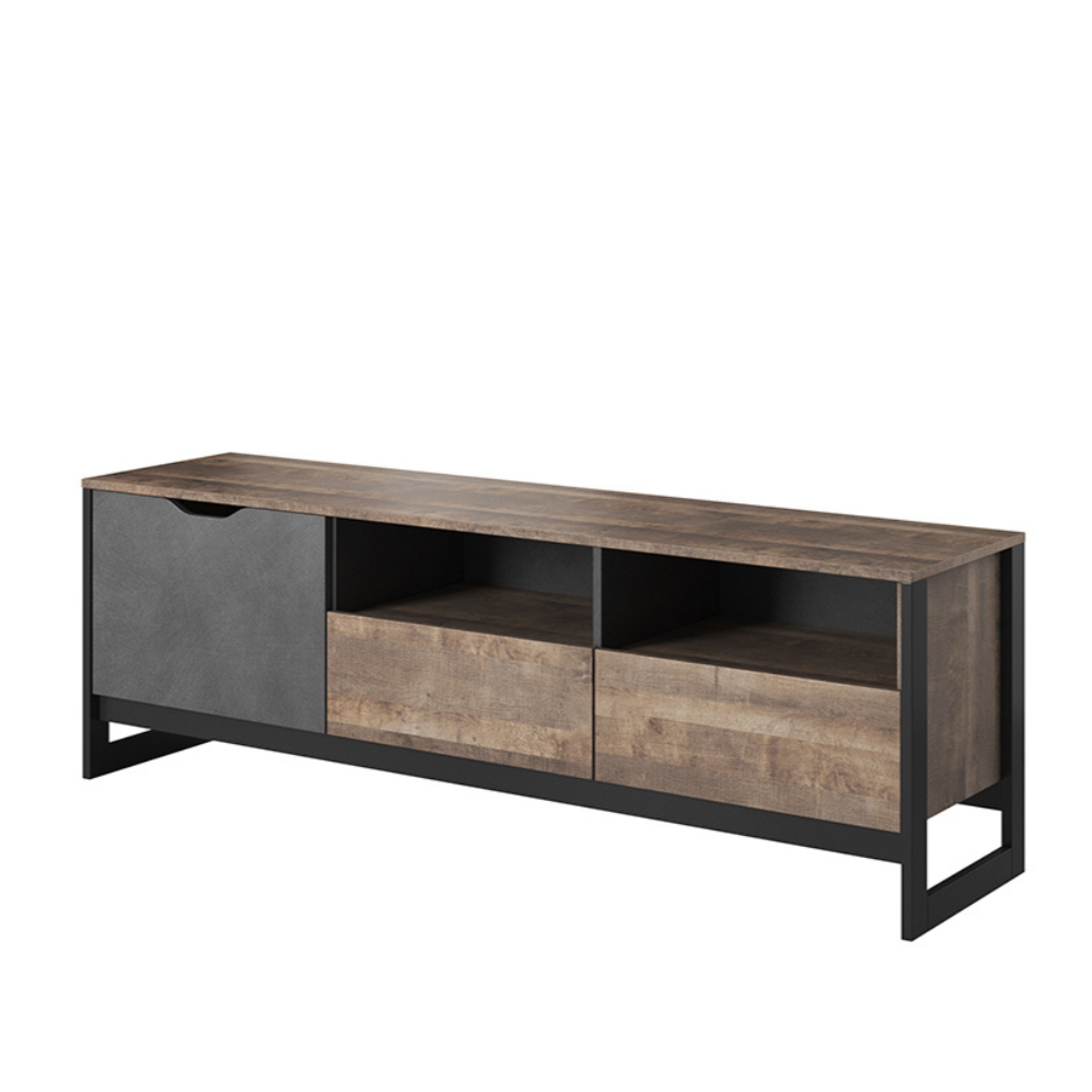 TV skapis Ardi 161/53/39,6 cm ozols, smilšu krāsas, grunge/matera - N1 Home