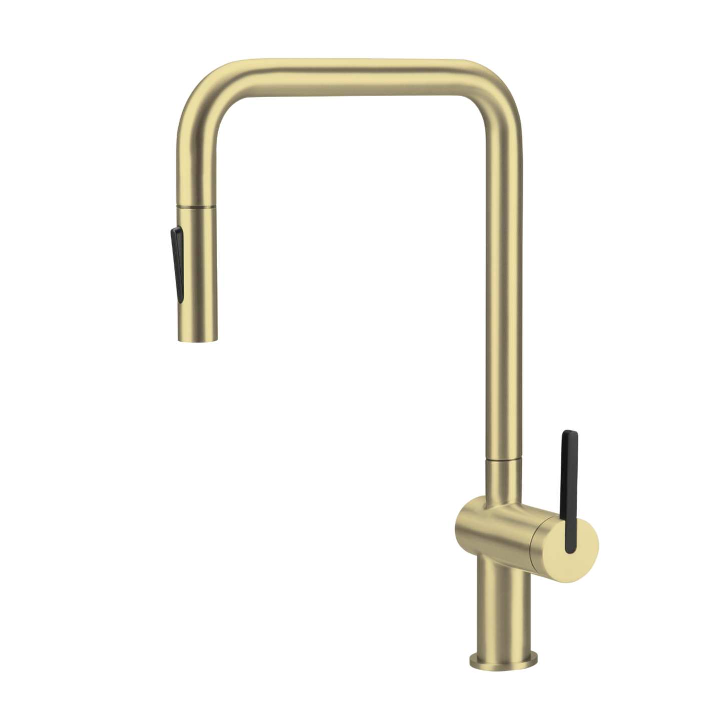 Virtuves jaucējkrāns ar izvelkamu snīpi Momi 408 mm matēts zelts - N1 Home