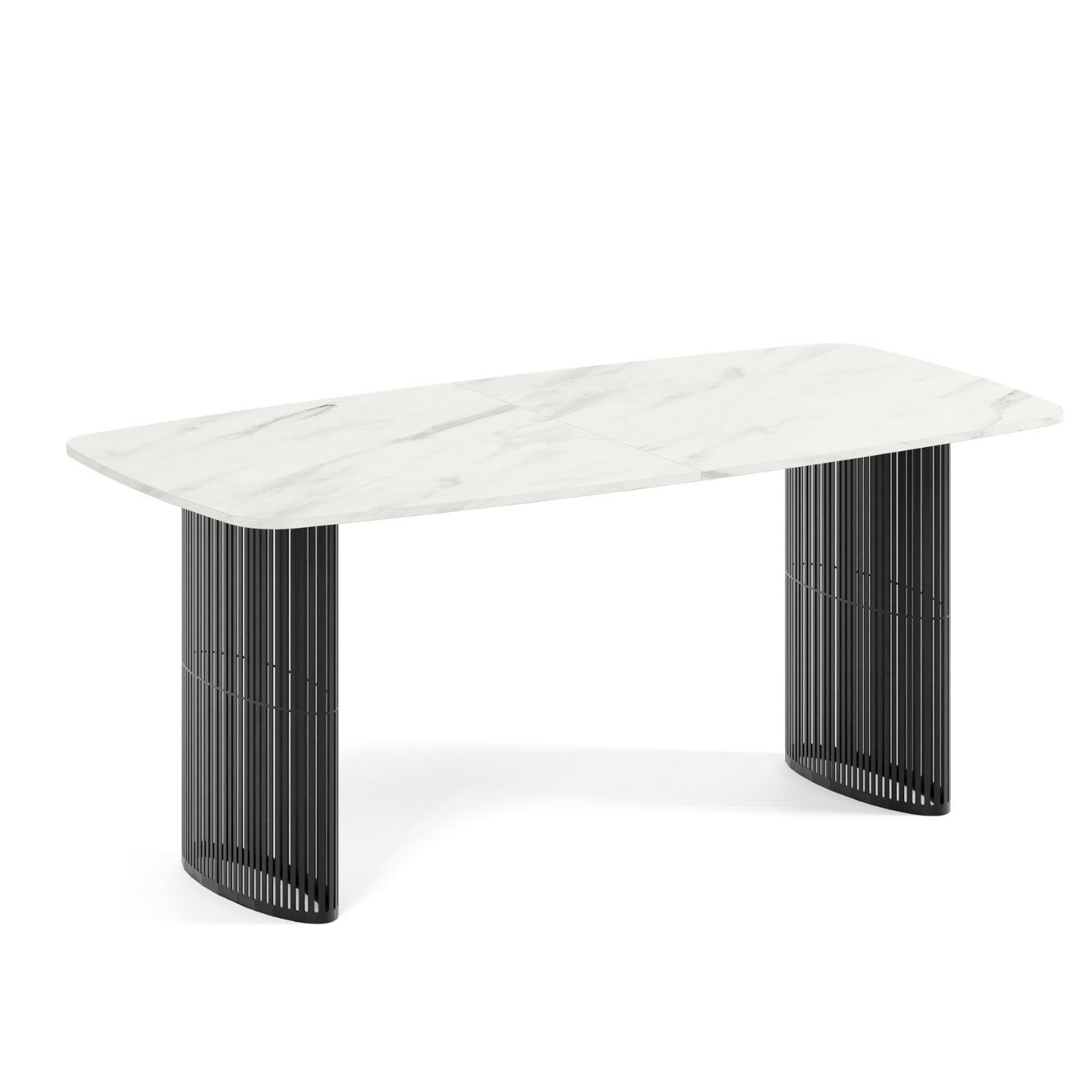 Galds Arco 180-256/76/90 cm melns/white Chromix/ar melnu apmali