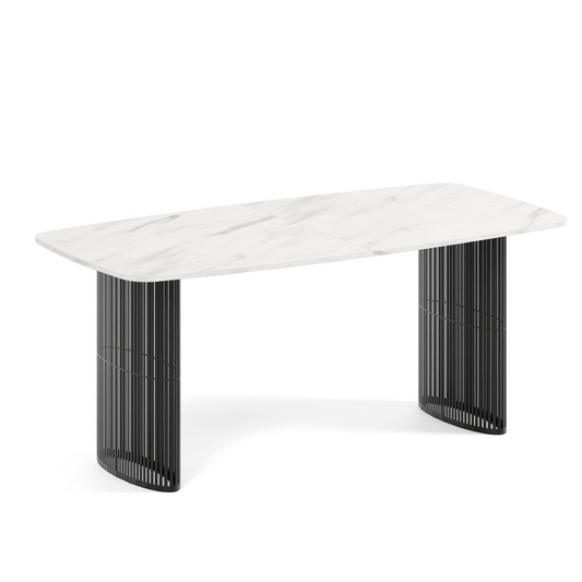 Galds Arco 180-256/76/90 cm melns/white Chromix/ar melnu apmali