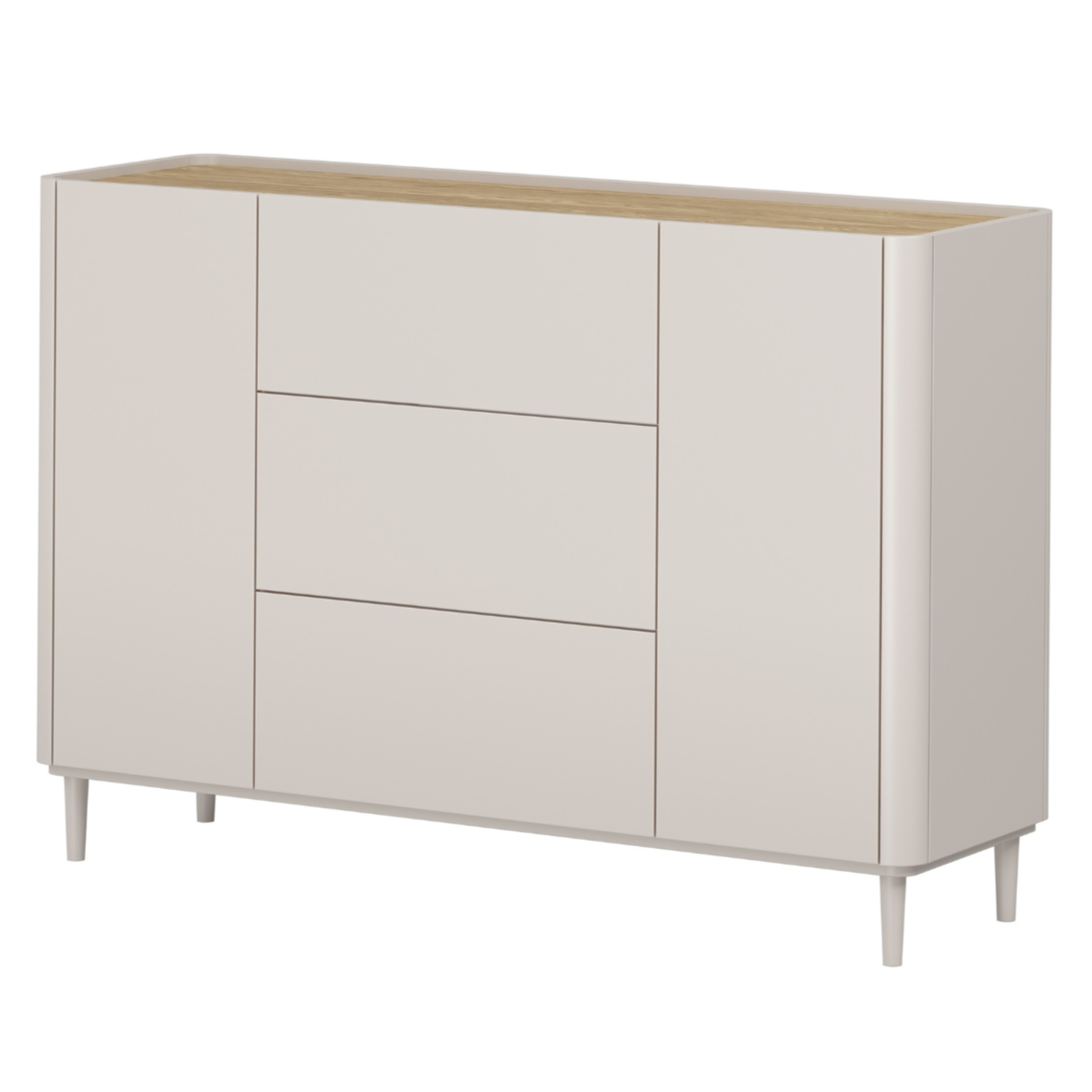 Kumode Elva 150/102/48 cm Kašmirs / Eļļots ozols - N1 Home