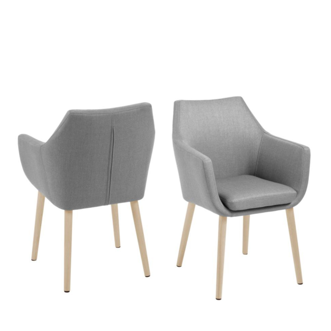 Krēsls Nor 58/58/84 cm gaiši pelēks/balts ozols - N1 Home