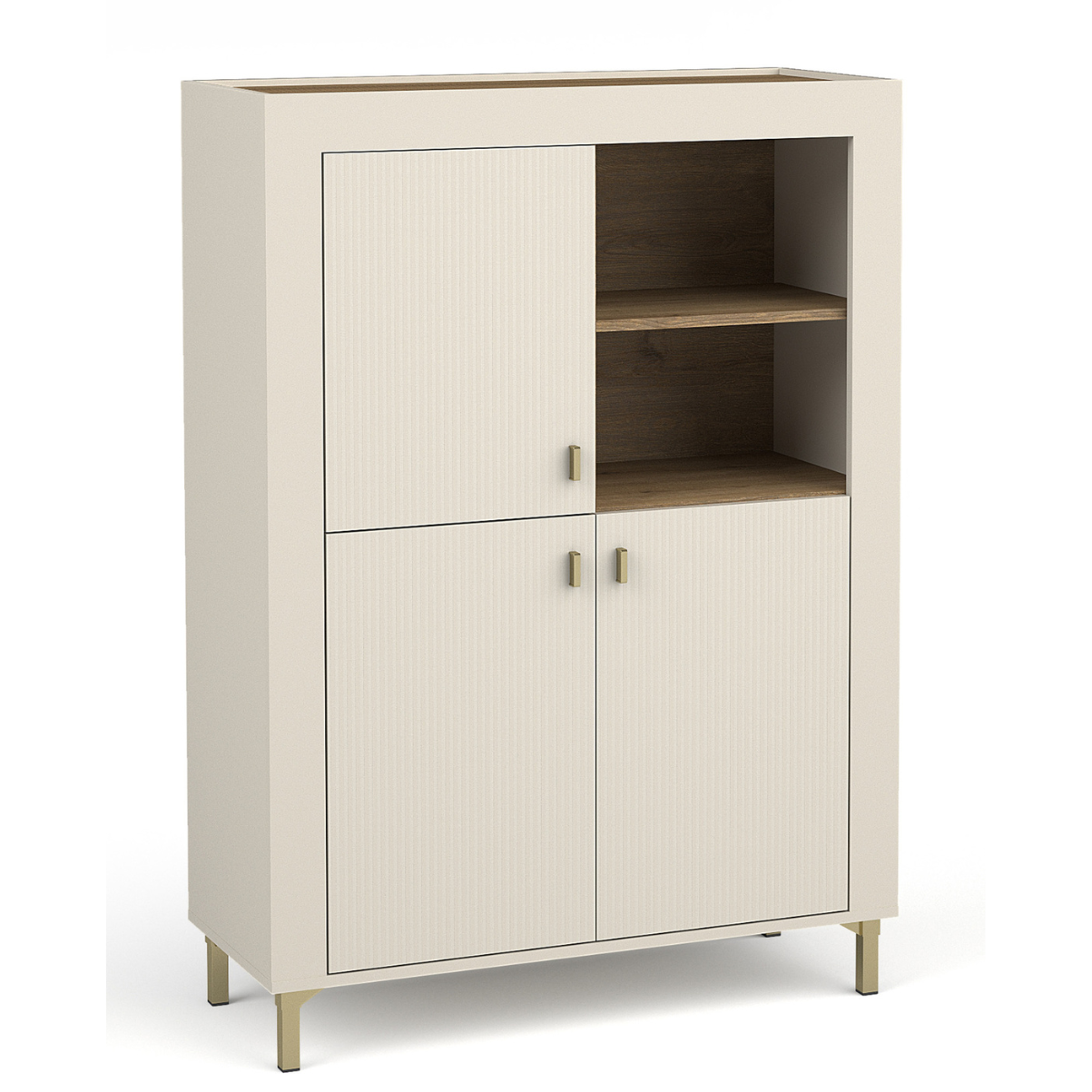 Vitrīna Lamos 96/135/39 cm bēšs/zelts - N1 Home