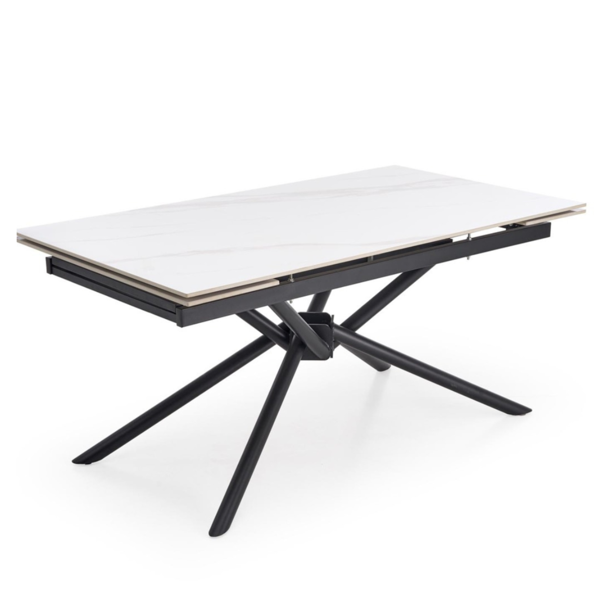 Galds Vitora 160/90/75 cm balts marmors/melns - N1 Home