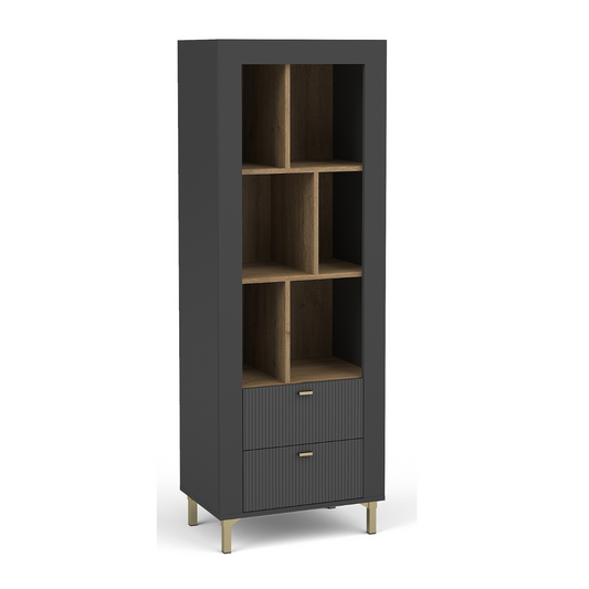 Skapis Lamos 55/153/38 cm melns/zelts - N1 Home