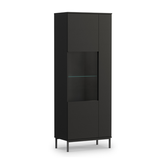 Vitīnas skapis Polka 190/70/41 cm melns - N1 Home