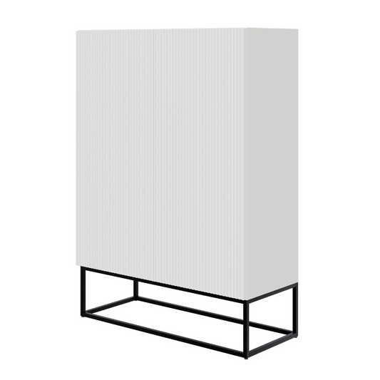 Kumode Velda 90/125/38 cm balts/melns - N1 Home