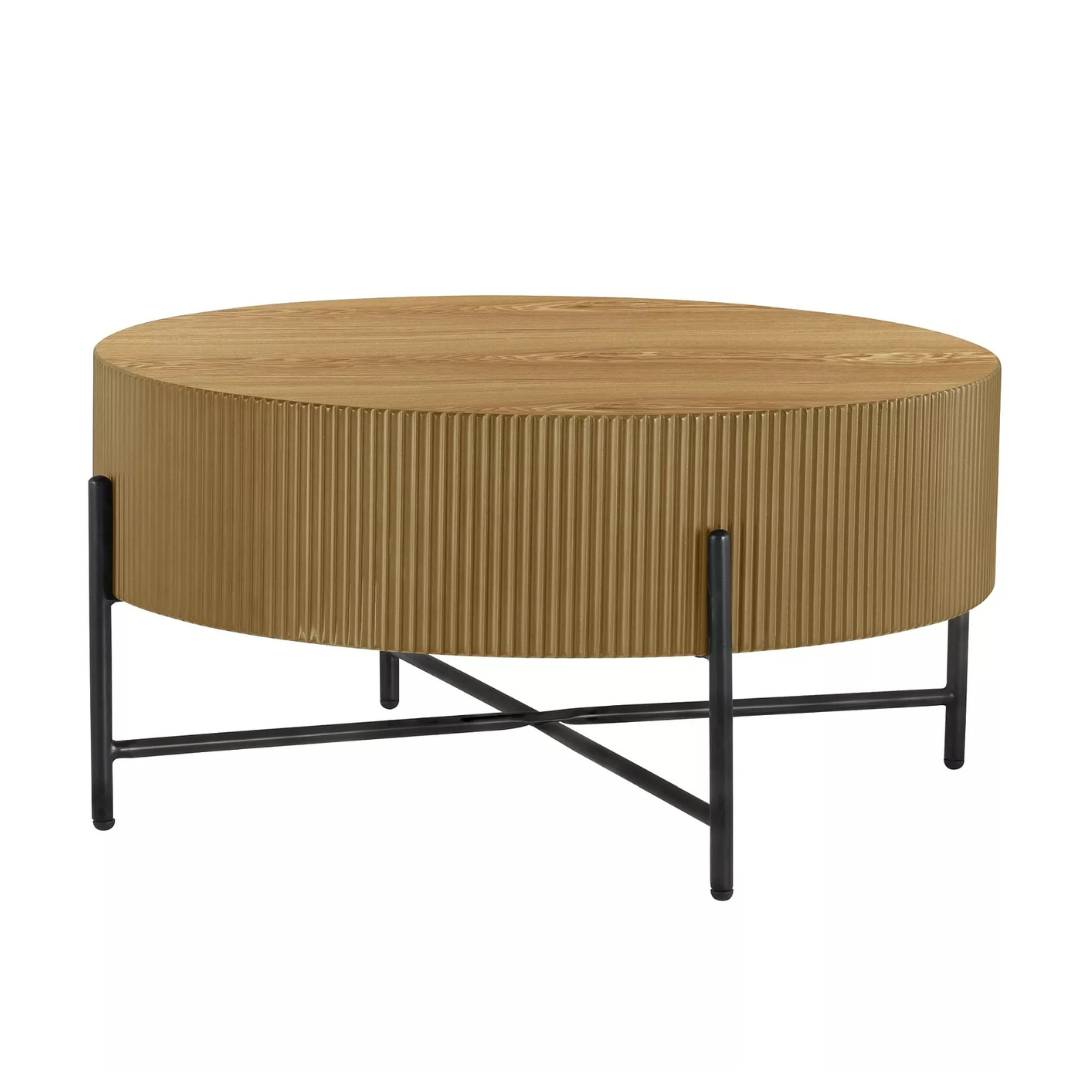 Kafijas galds Tunka 80/40 cm ozols/matēts melns