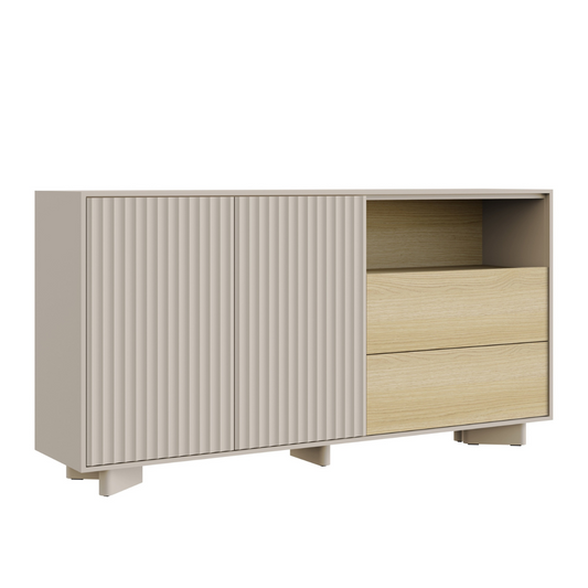 Kumode Distri Riffle 156/80/35 cm Vičencas ozols/kašmirs - N1 Home