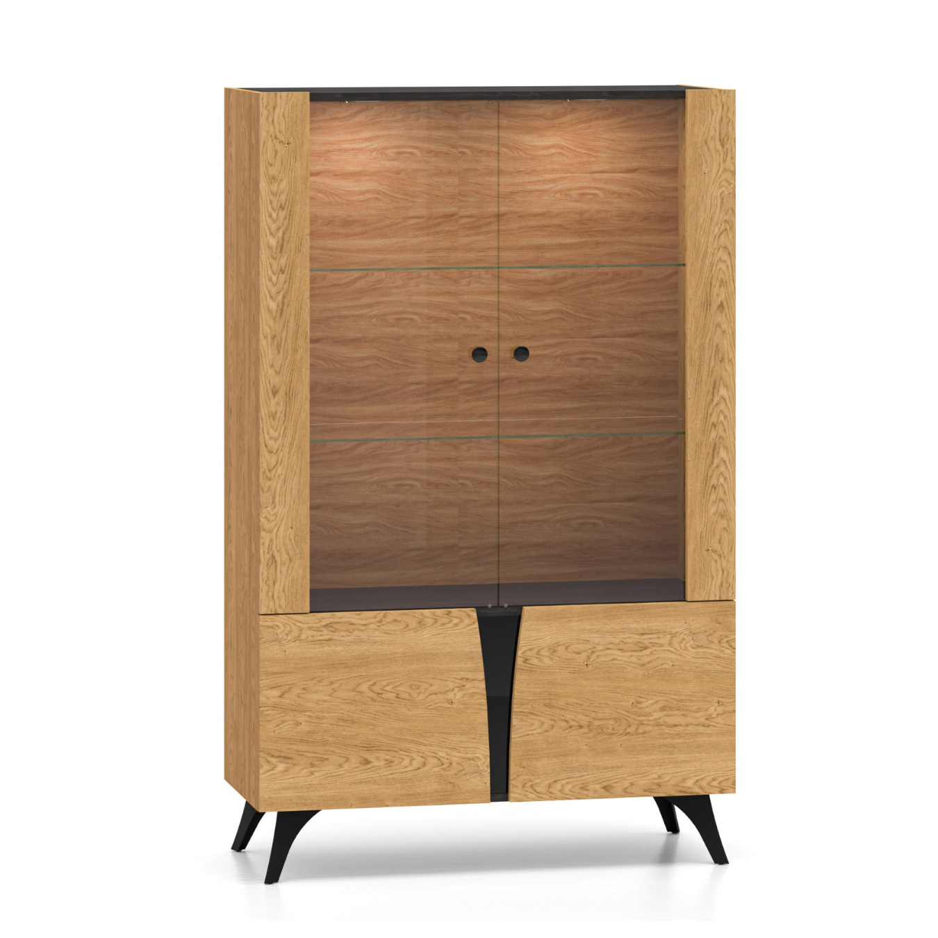 Skapis Toskana 152/94/38 cm ozols/melns - N1 Home