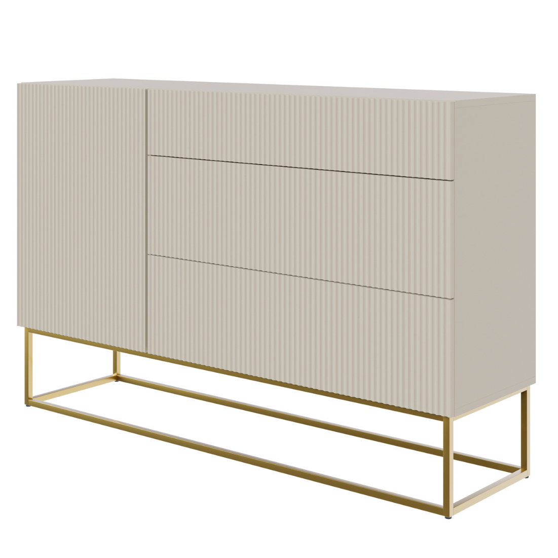 Kumode Velda 140/90/38 cm bēšs/zelts - N1 Home