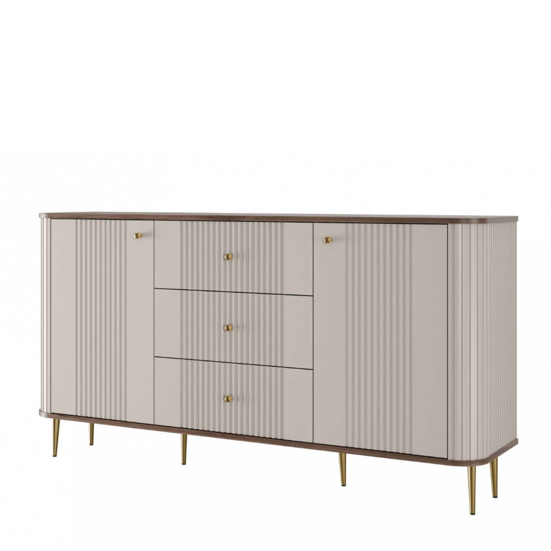 Kumode Vespa 160/85/38 cm kašmirs/rieksts/zelts - N1 Home