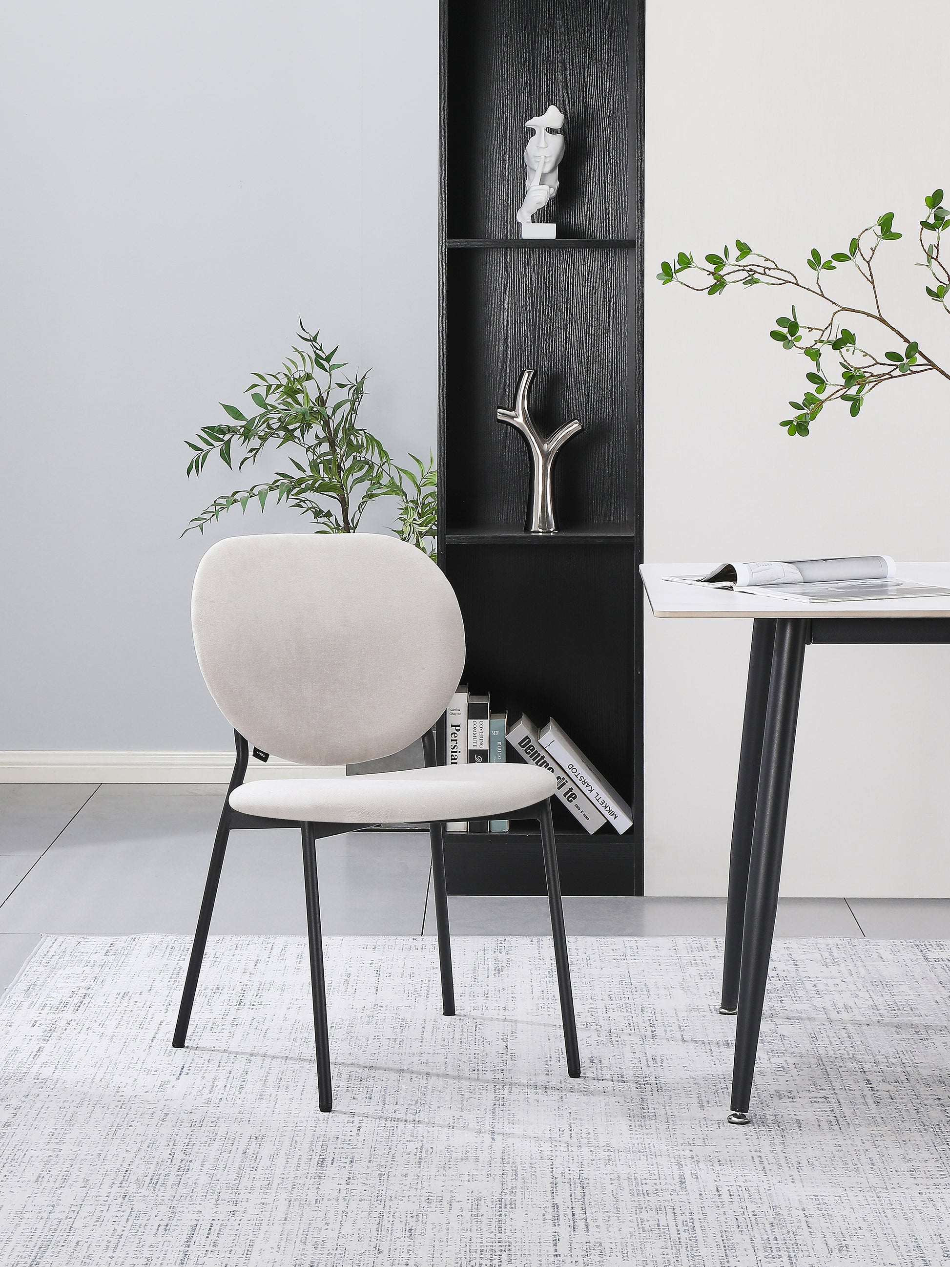 Krēsls Brokt 79/49/56 cm pelēks-bēšs - N1 Home