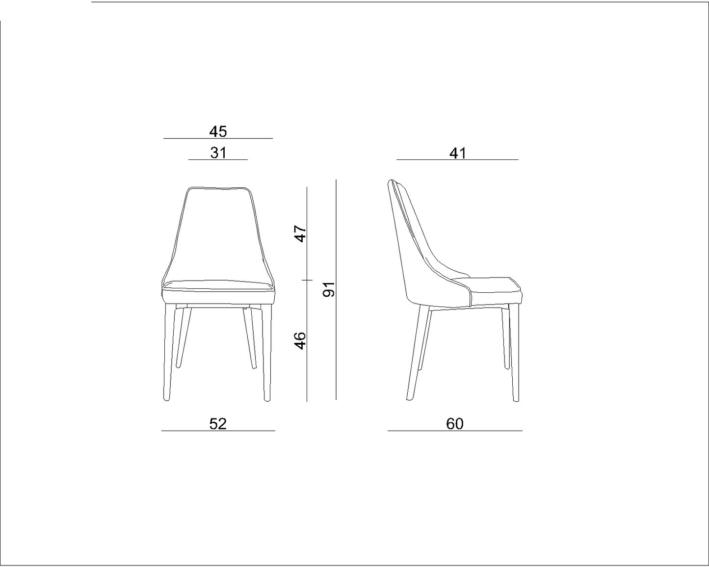 Krēsls Laury eko āda 91/52/55 cm pelēks - N1 Home