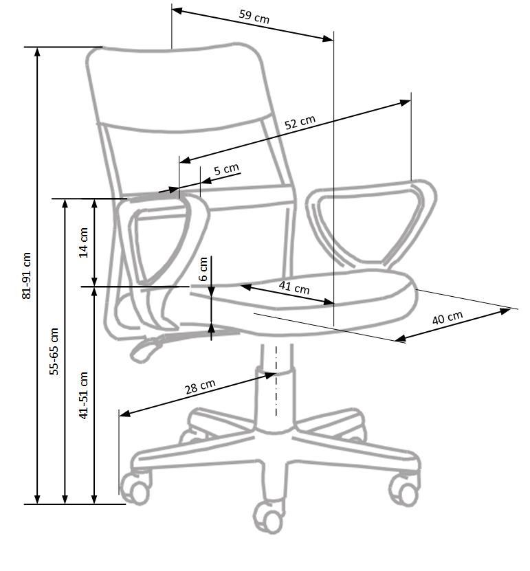 Krēsls Timas 52/59/81-91/41-51 cm rozā - N1 Home