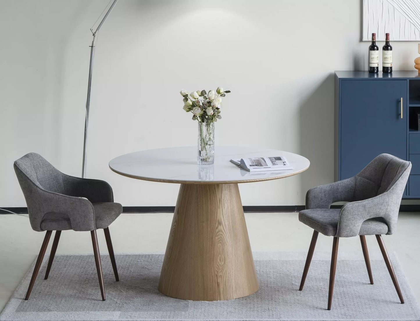 Galds Angs 120/75 cm balts/ozols - N1 Home