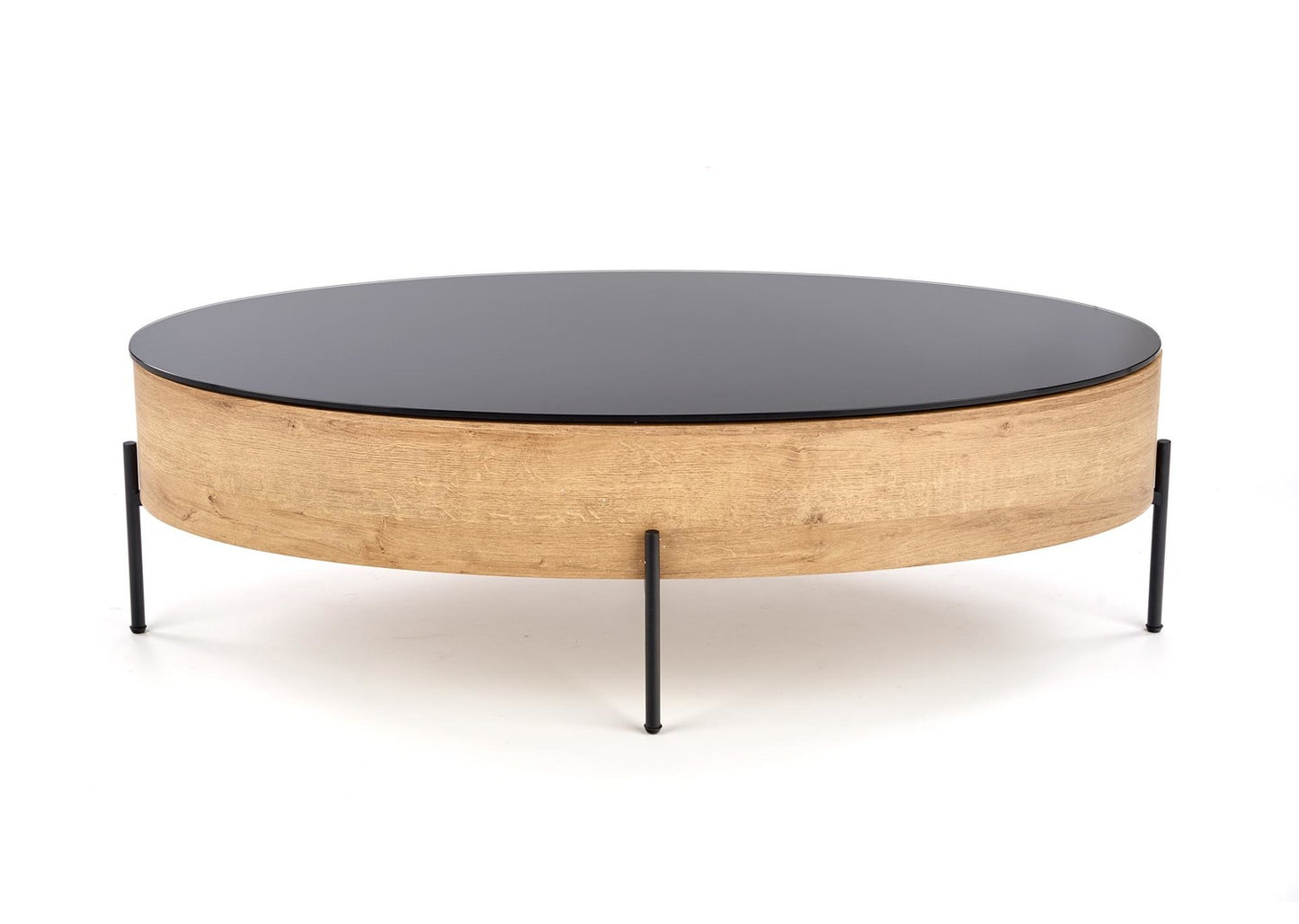 Kafijas galds Zeņs 120/60/37 cm zeltainais ozols/ melns - N1 Home