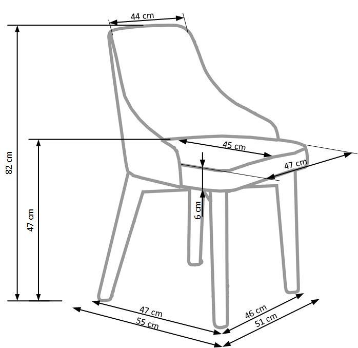 Krēsls Tahi 51/55/82/47 cm  medus ozols /pelēks - N1 Home